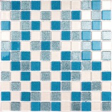 мозаика стеклянная Shine Blue 30x30